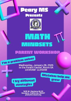 Husky families please join us for this Math Mindset Parent Workshop.